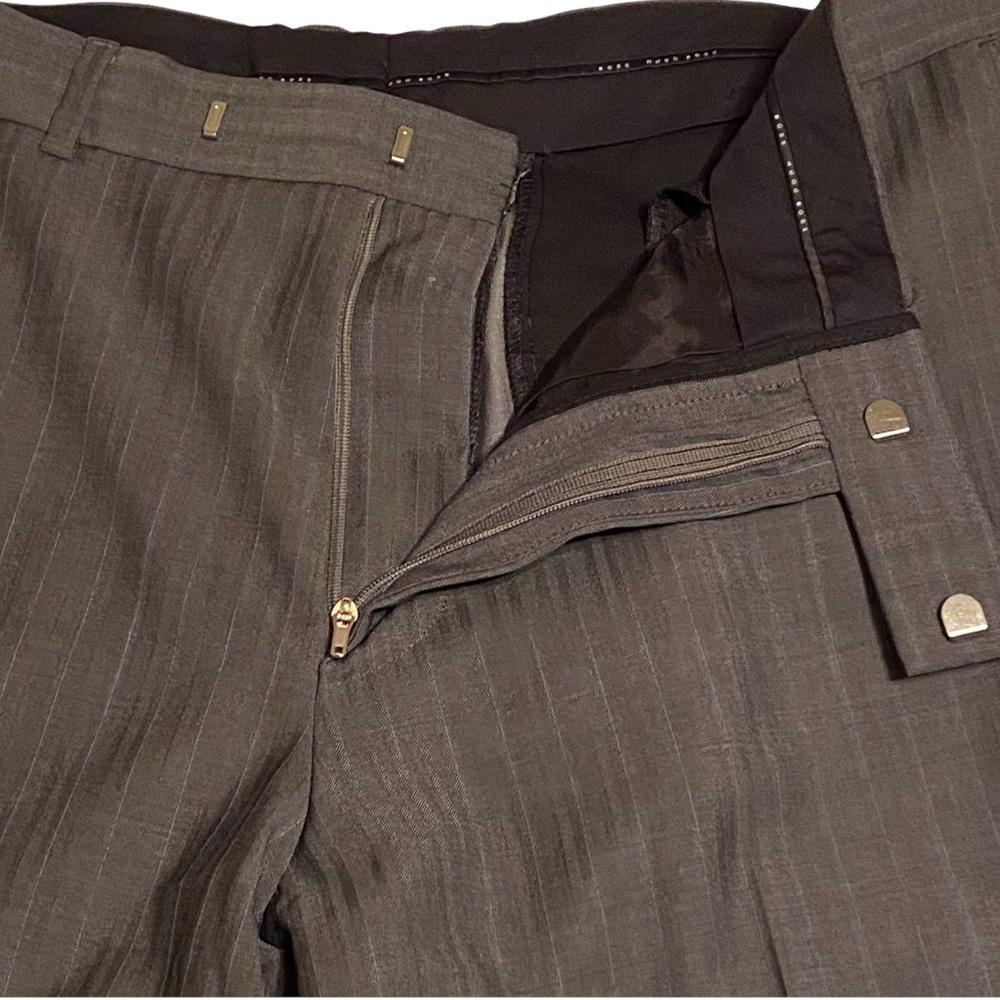 Men’s Boss Hugo Boss Pants Pasini / Movie 1 Suit 44L Gray Blue Herringbone - Picture 2 of 9